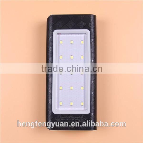 Factory Direct 3 USB 15000mAh Power Bank with Camping Lantern