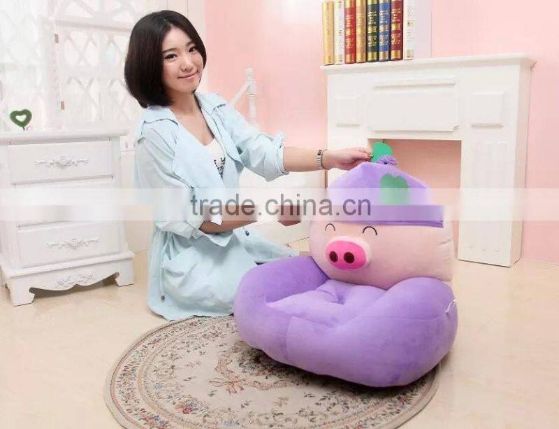 lovely cartoon animal model mcdull piggy kids' lazy small plush soffa