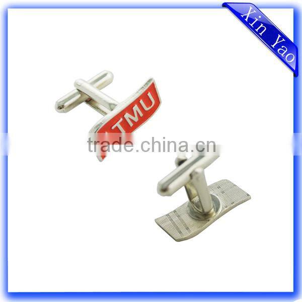 Promotion custom logo cheap metal wedding cufflinks