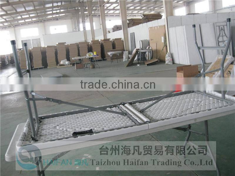 6FT folding portable plastic picnic table /outdoor picnic table folding in half /cheap and light camping table