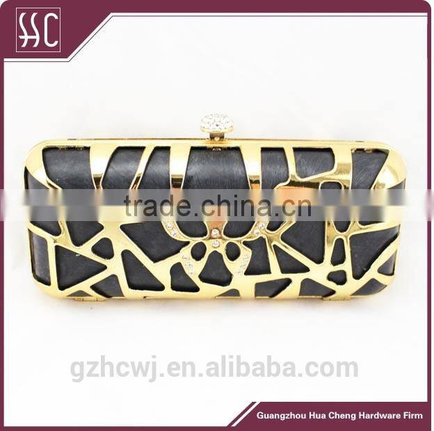20.4*8.9cm Guangzhou supply shell evening clutch, box purse clutch,hardware clutch bags