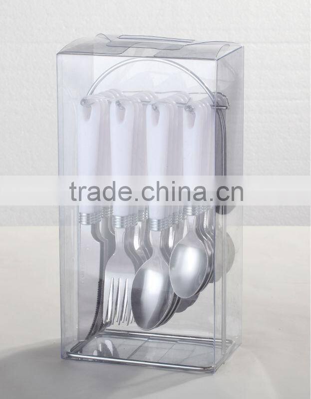 Stainless Steel Plastic Cutlery Set With Box Packing