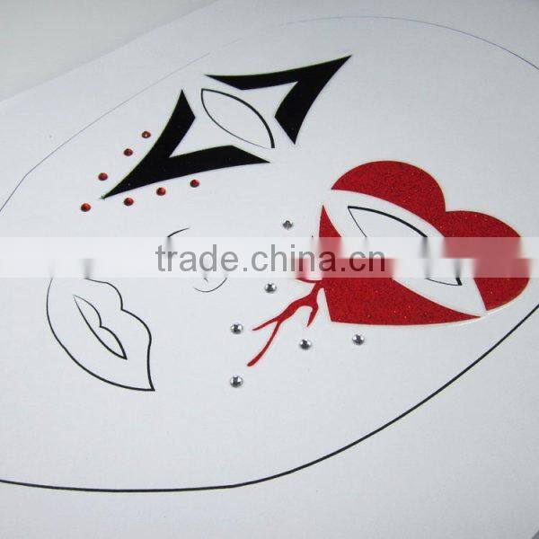 Custom sparkling clown eyelid sticker rhinestone eye tattoo sticker makeup eye sticker factory