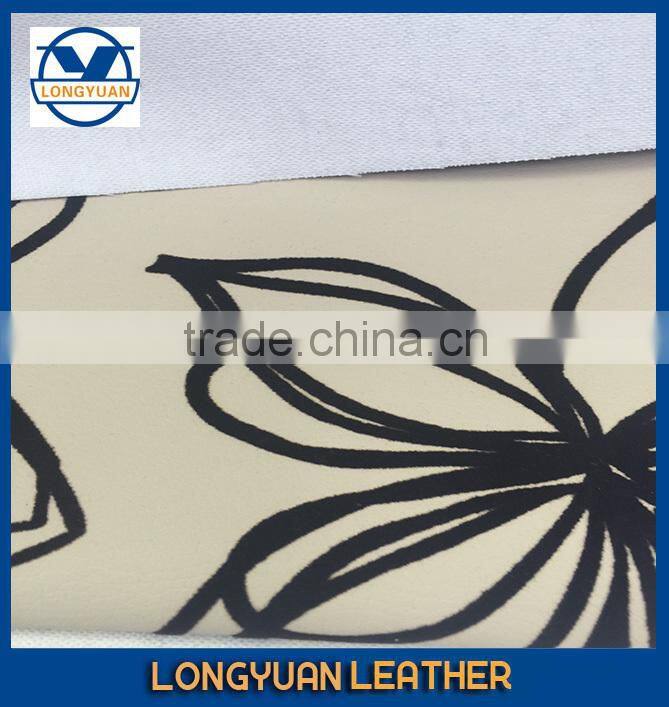 Embossed with Flocking sofa pu leather and for chair/decoration/wallpaper leather furniture