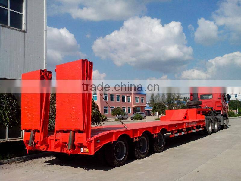 China Trailer Factory Tri-axle Semi Trailer, Low Bed Trailer