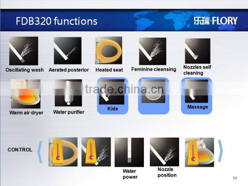 top sales intelligent toilet CE certifaicate good quality electronic toilet seat