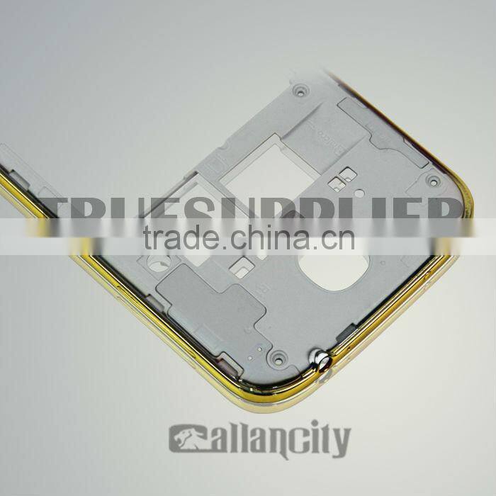 New design for Samsung gold middle plate for samsung galaxy s4 gold bezel front housing