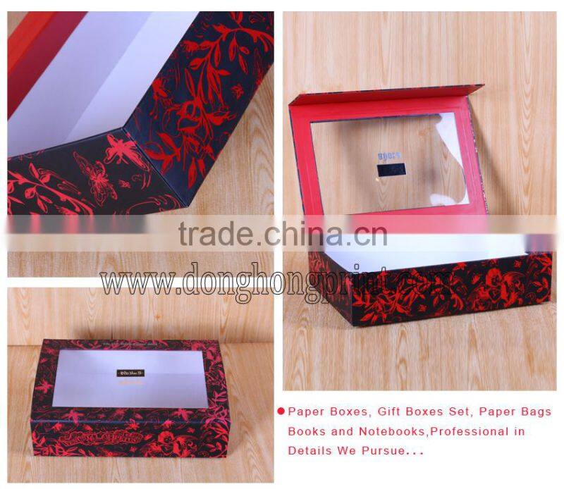 Professional custom magnetic gift boxes wholesale, gift boxes with windows, gift boxes clear lid