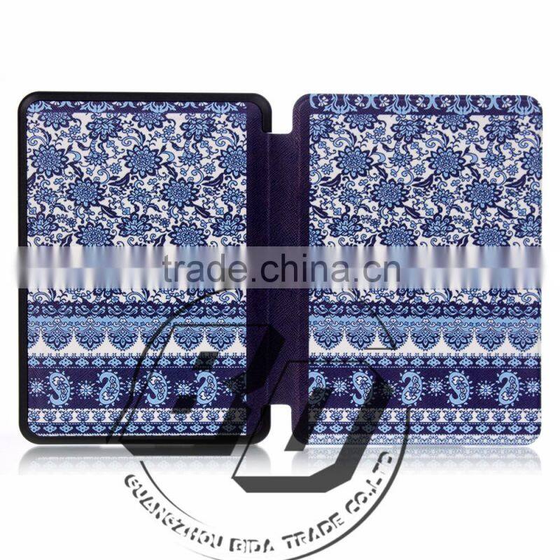 Fashionable Popular Painting Gallery Mutipatterns cover case For new kindle 2014/kindle6/kindle touch tablet case