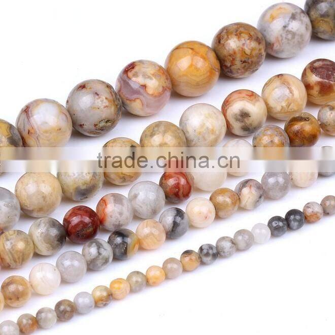 12mm natural round crazy agate semi-gemstone loose beads