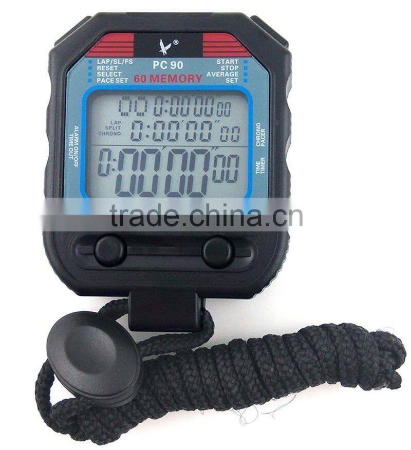 Fine Professional Sports Large Screen 60 split recallable memory Stopwatch Timer PC90