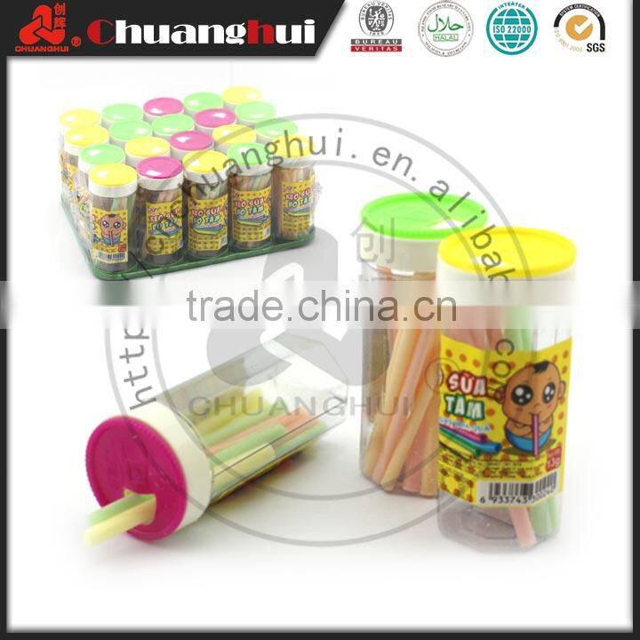 11g CC Stick Candy in Plastic Gas Jar / Straw Candy In Gas Bottle