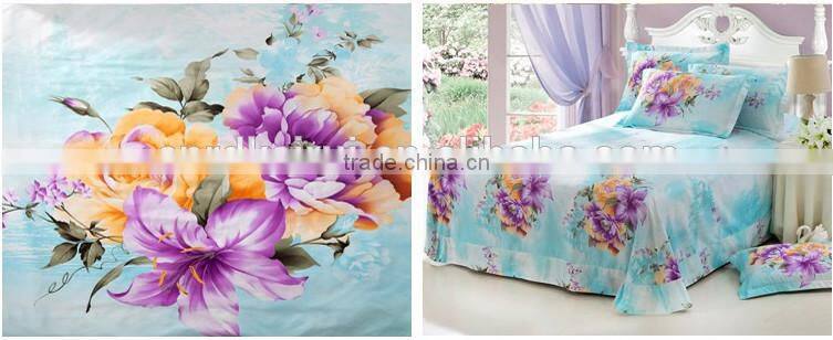 Popular Reactive printing 3d bedding set ,linen cotton queen king size/bedclothes duvet cover pillowcase rose coverlet