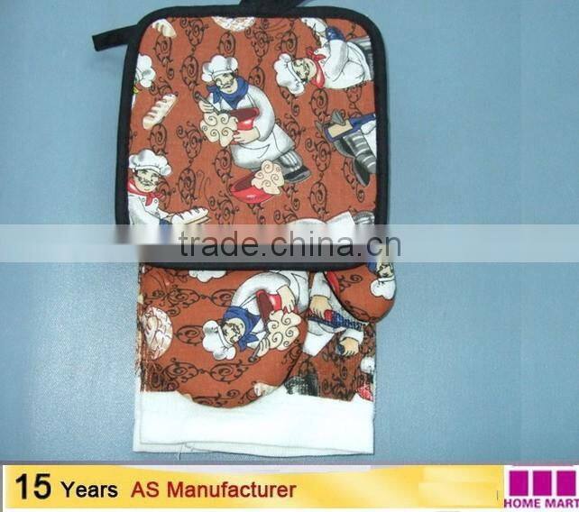 softtextile home textiles silk screen pigment print kitchen set kitchen textiles china supplier