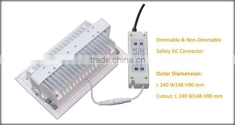 40W LED shopfitter, rectangular adjustable COB LED shop light Ceiling Recessed Downlight