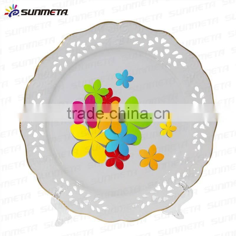 2016 fashion decoration 8" ceramic engraving sulimation plate