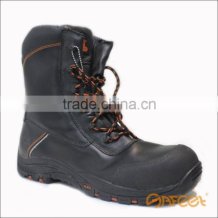 Factory heat insulation fireproof fireman shoes ranger safety shoes and safety shoe leather (SA-9402)