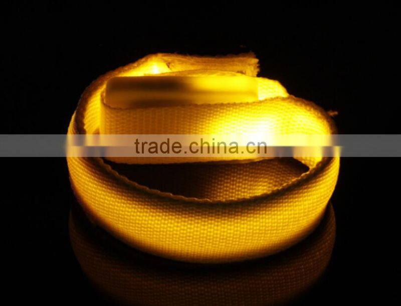 Yiwu Wholesale Low Price Profitional Gift Colorful Fashion Customized Nylon LED Flash Wristband