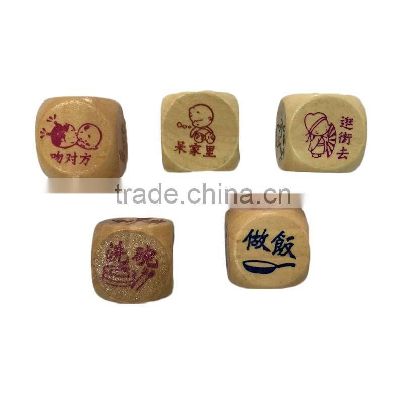 wooden dice for board game