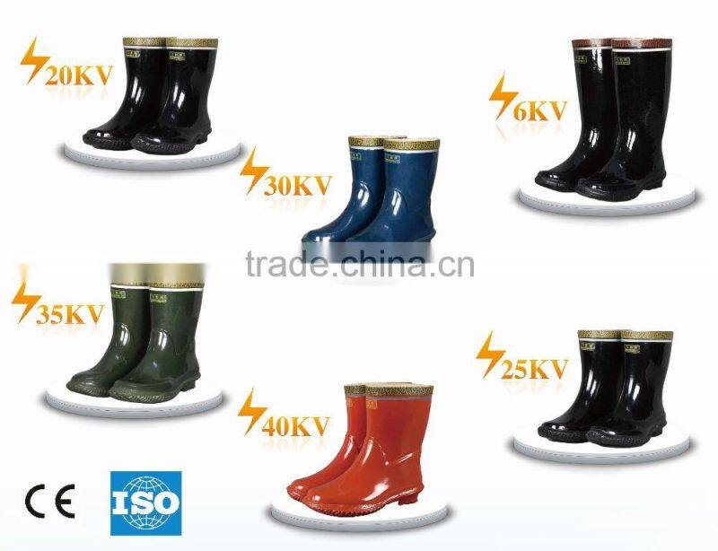 Insulated safety rubber boots for live work