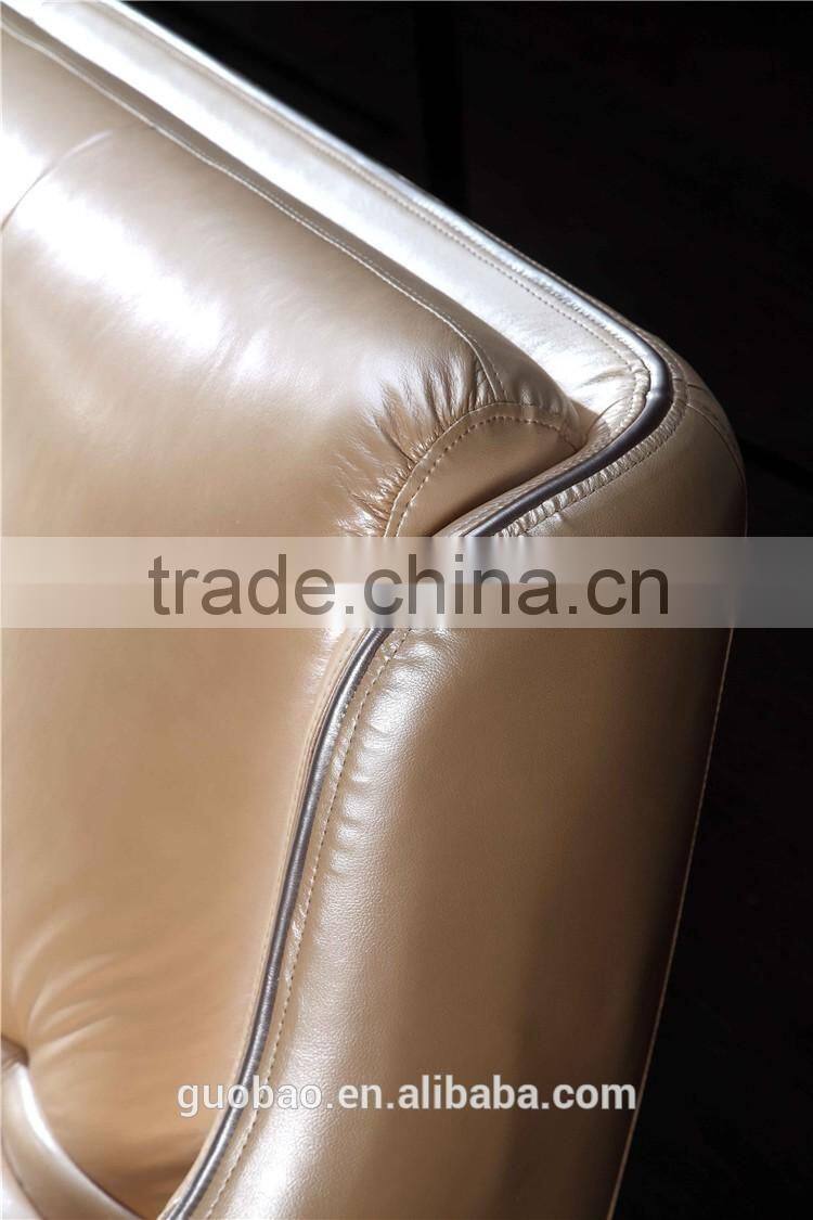 C2205 Hot selling pearl shining color modern L shape leather sofa