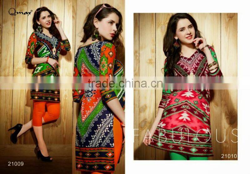 Indian Chikan Kurti Tunic Tops