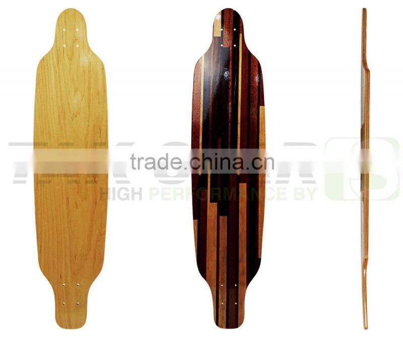 wholesale blank electric maple with fiberglass longboard deck