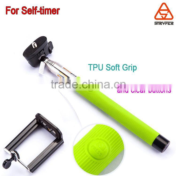 Stryfer Wholesale Digital camera Flexible Tripod Aluminum Video Camera Selfie Rod Cable Take Pole Selfie Stick Phone Extendable