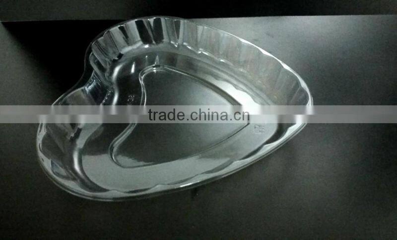 High quality plastic fruit plate heart type snack container
