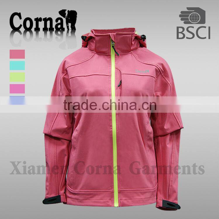 2016 New style windproof hiking softshell jacket women