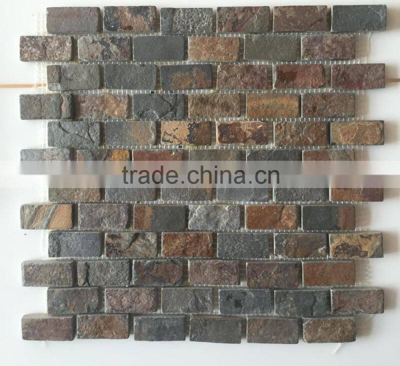 rusty slate mosaic stone
