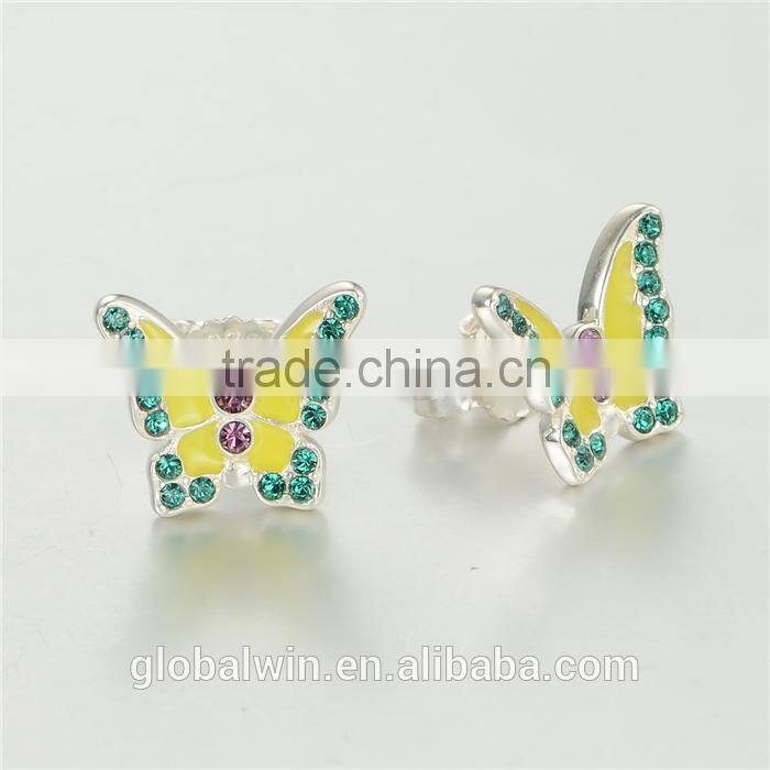 New Design Fashion Cheap Factory Direct Sale Butterfly Enamel Earrings