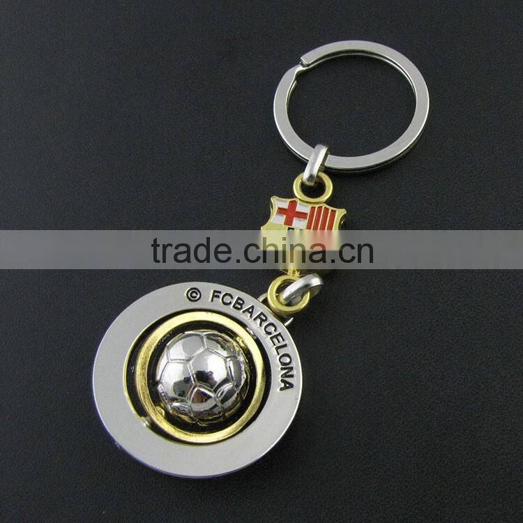zinc alloy metal type FCB barcelona souvenir keychain