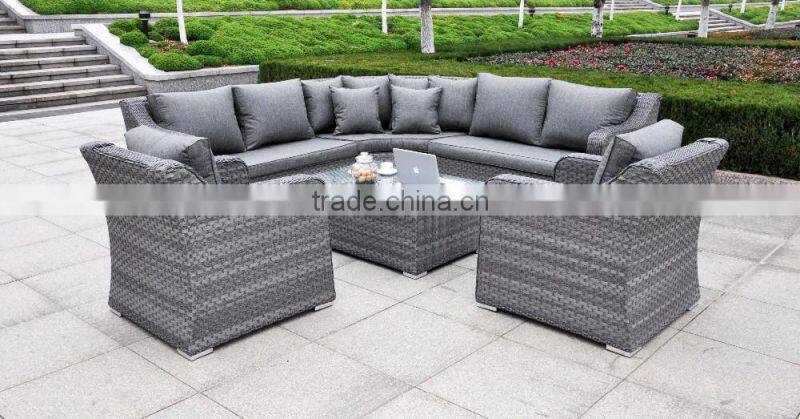 Patio Sectional Furniture Wicker Rattan Sofa Set with Cushions
