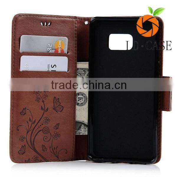 for galaxy s6 edge plus case,wallet design cover pu leather cellphone case for samsung