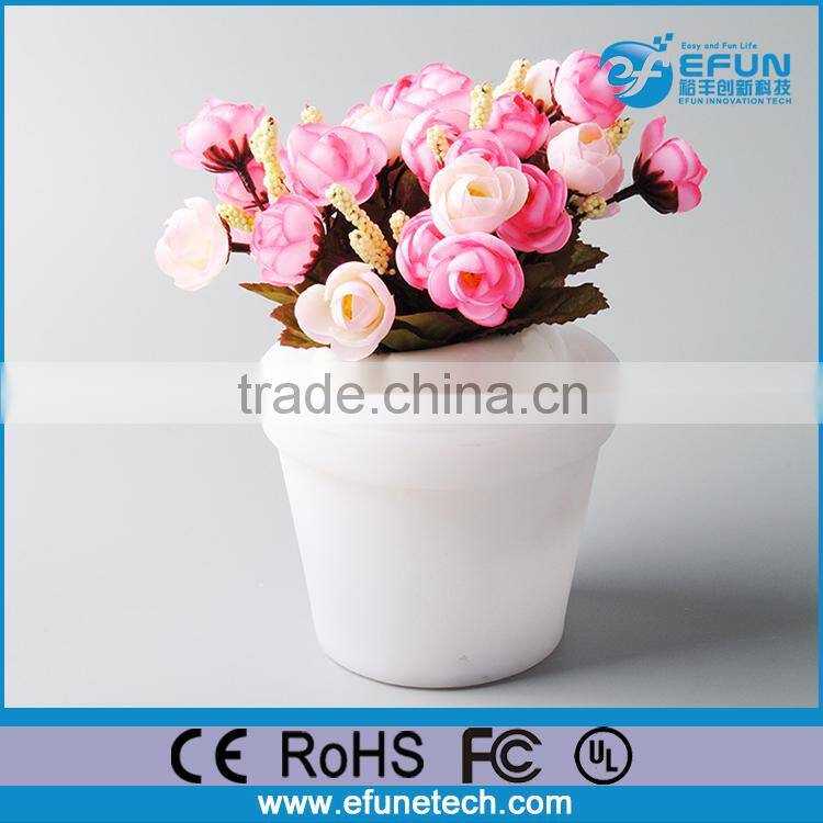 rechargeabale 16 color change decorative led garden flower pot,led light up flower pot