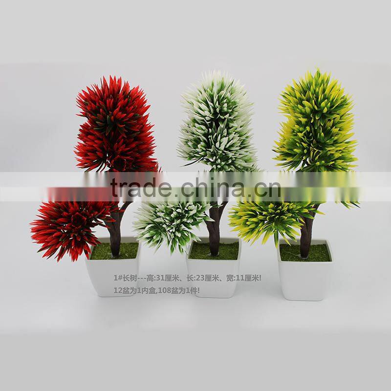 Artificial Ball Flower Tree Mini Bonsai Desktop Green plant home decoration