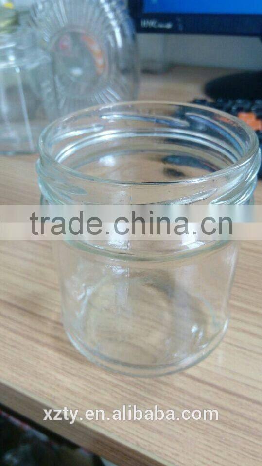 345 ml clear round glass storage jar for honey