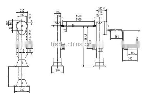 Adjustable container support legs for heavy trailers