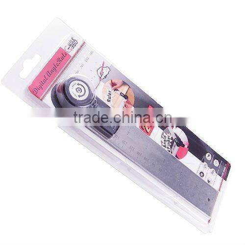 2in1 Digital Angle Finder Meter/ Protractor Stainless Steel with Moving Blade Ruler 360 degree 400mm 0~999.9 degree Range