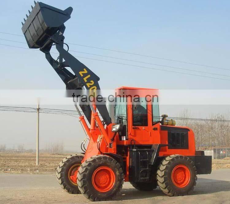 China 2 ton mini loader, JT920 wheel loader with timber grapple