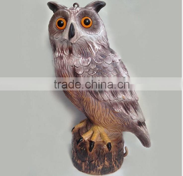 OEM Blow Molding Plastic PE Elbow Owl Garden Tool ,18"Garden Owl Huntting Decoy