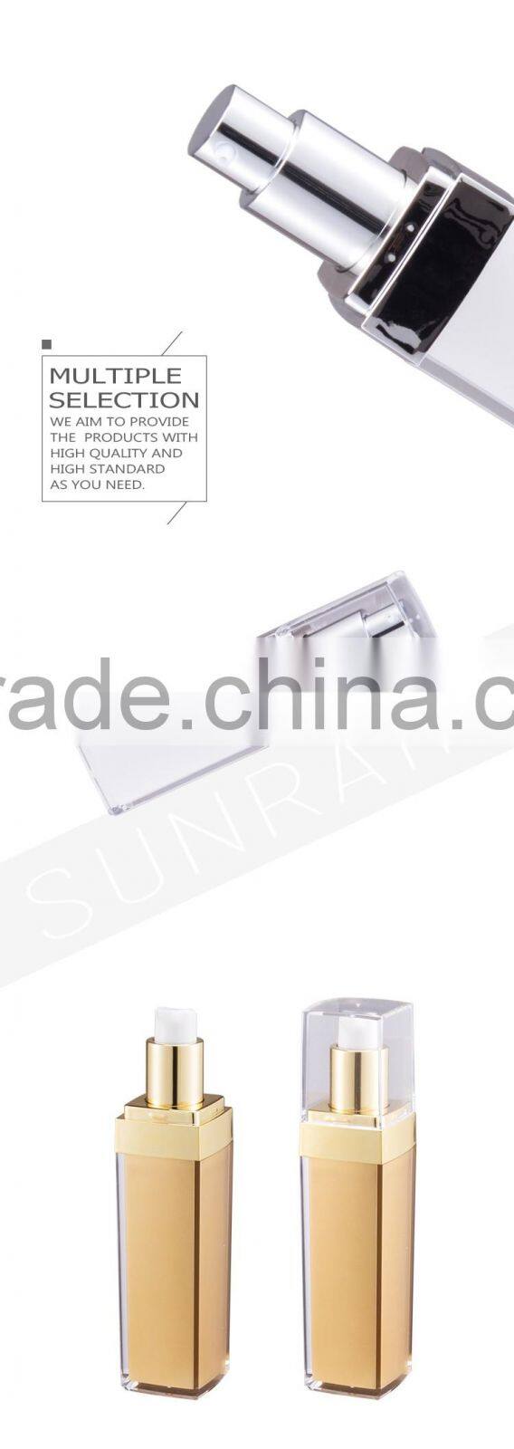 Wholesale high quality square shape cosmetic make up pet cosmetic bottle