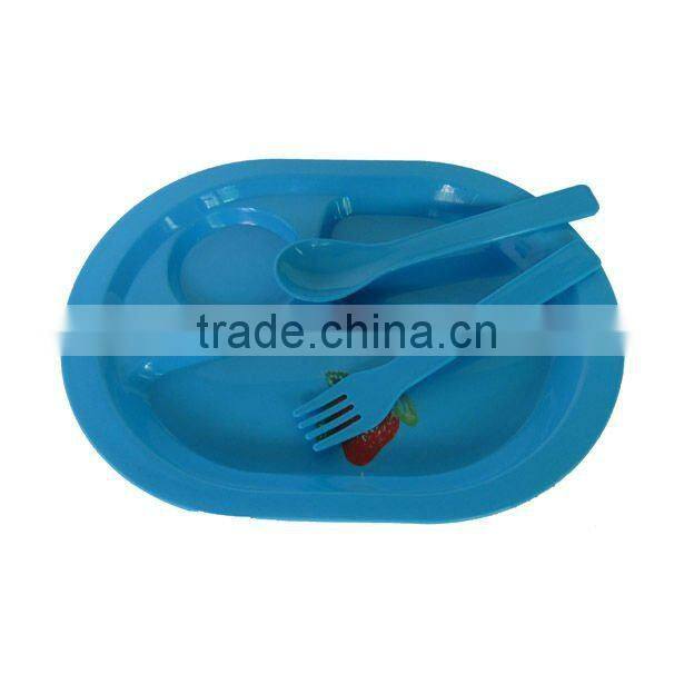 5pcs blue dinerware plastic picnic set