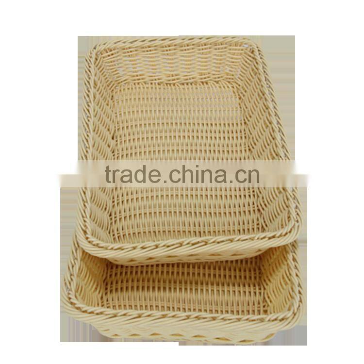 PE rattan crafts supermarket display basket for fruit and vegetable