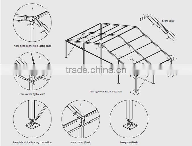 Waterproof architecture tent with rolling door