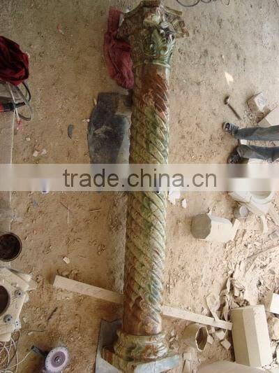 Top selling MULTI GREEN ONYX COLUMNS PILLARS CARVED TOP