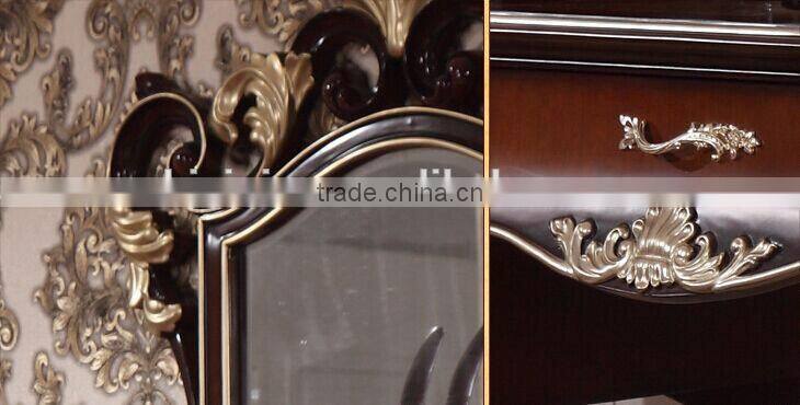 High Quality Dessing Table and Chair, Exquisite Wood Carving Dresser with Mirror, Bedroom Furniture Dressing Table (BF01-ML034)