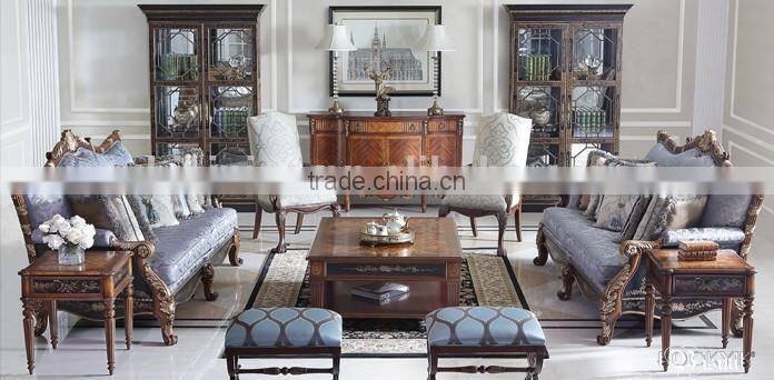 Vintage Hand Painting Retro Princes Bed With Night Stand, British Replica Style Bedroom Furniture Set, Solid wood Carved Bed Set