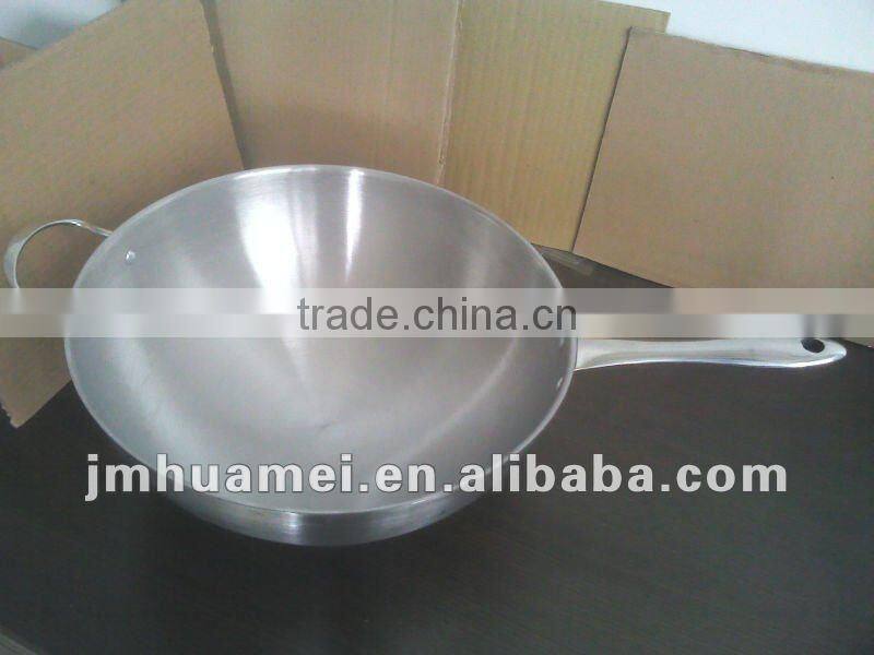 Good quality round shape stainless steel wok